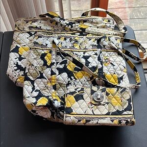 Vera Bradley Set of three  2 Floral Quilted Tote Bag with matching wallet